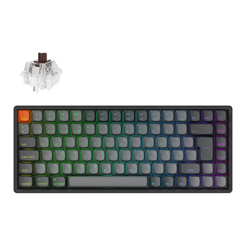 KEYCHRON K2 Max Hot Swappable RGB Brown Alu ISO Magyar fekete