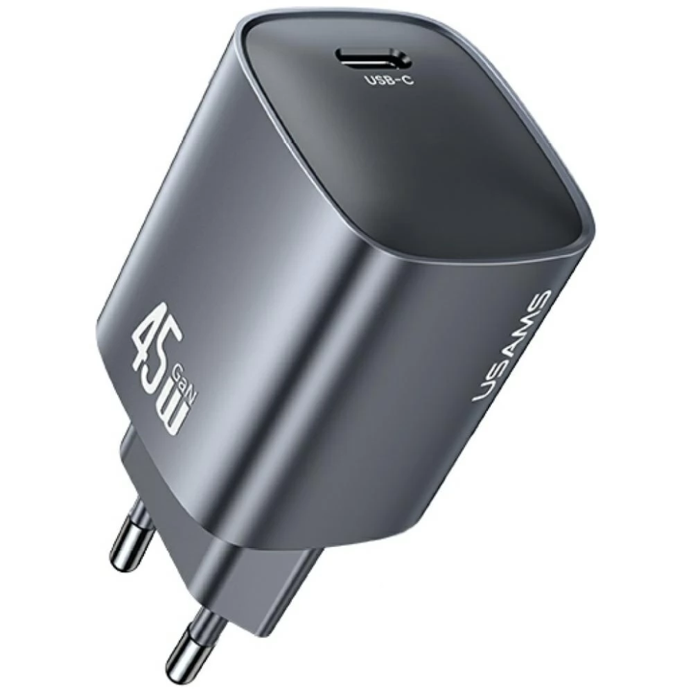 USAMS T66 network charger Type-C outlet 45W PD fast charger SÖTÉTSZÜRKE