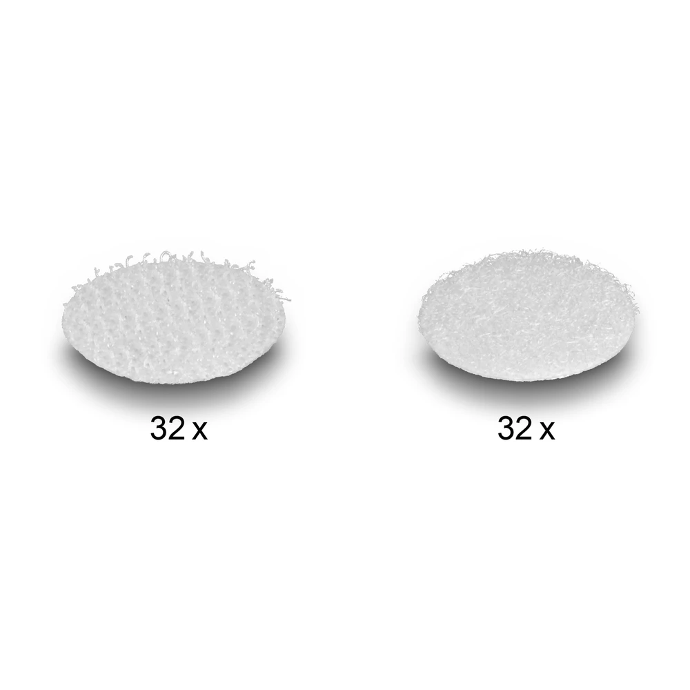 DELOCK Velcro puck white 64pcs