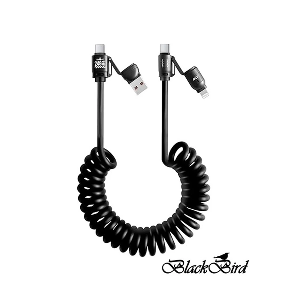 BLACKBIRD USB 2.0 + USB 2.0 Type C Lightning + USB Type C Átalakító Fekete 2m BH1683