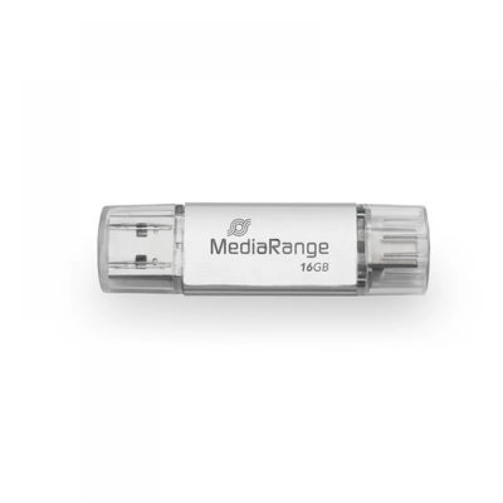 MEDIARANGE MR935 16GB USB 3.2 Gen 1 + USB 3.2 Gen 1 Type C Ezüst