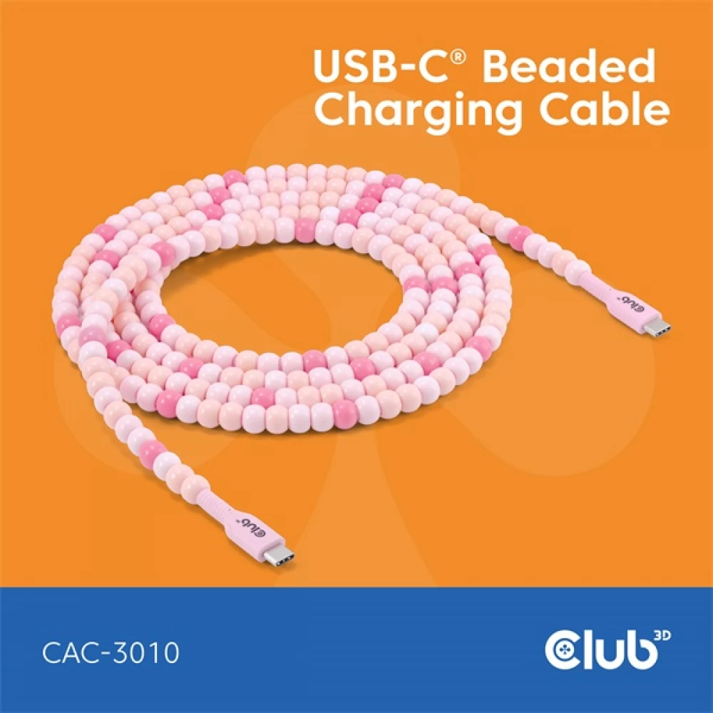 CLUB3D USB 2.0 Type C Connector Pink 2m CAC-3010