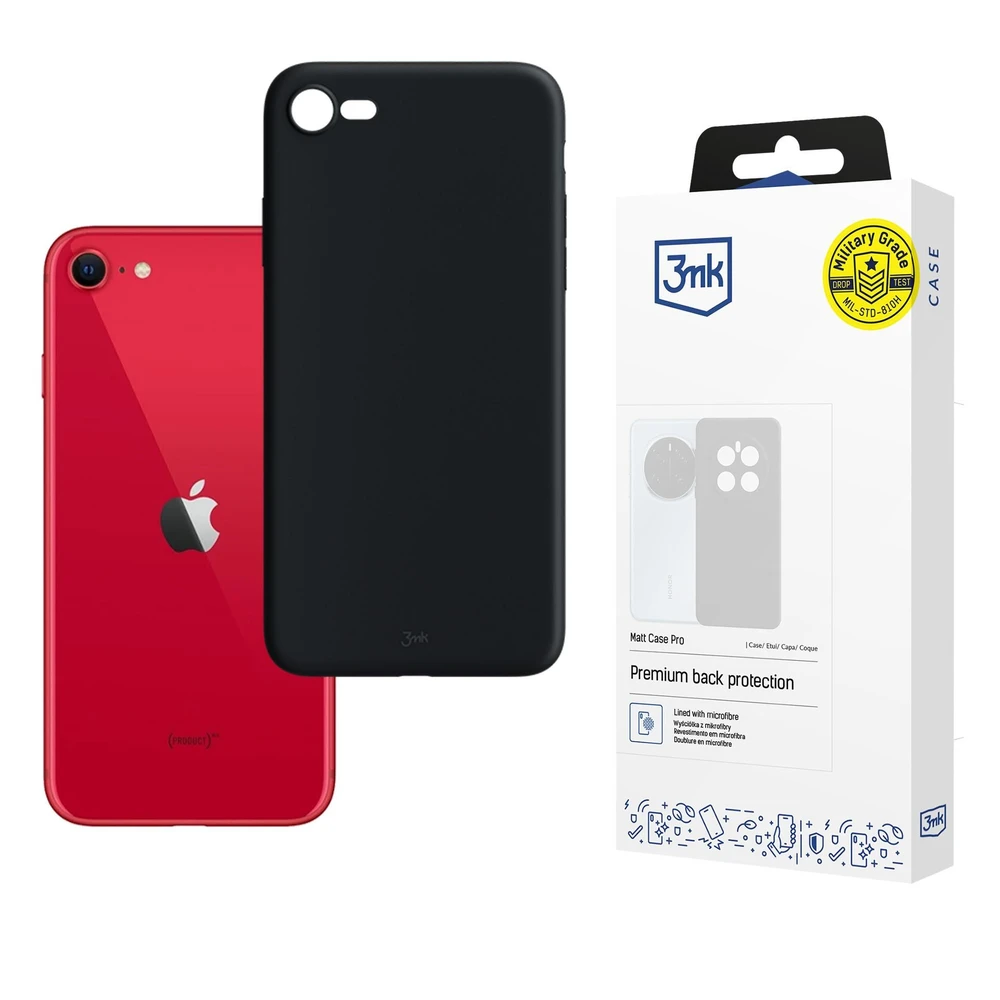 3MK Matt Case Pro back plates iPhone SE 2022 black