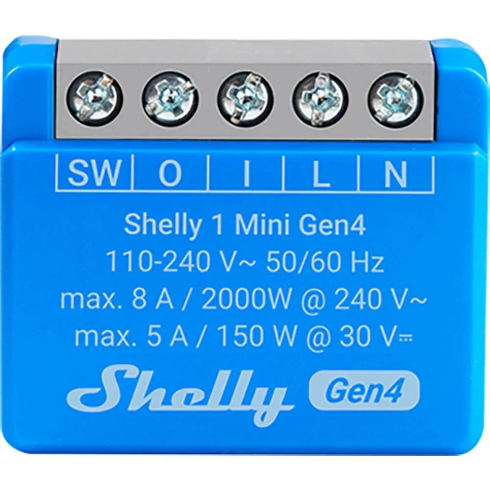 SHELLY 1 Mini Gen4 egy áramkörös WiFi/BT/ZB Matter okosrelé