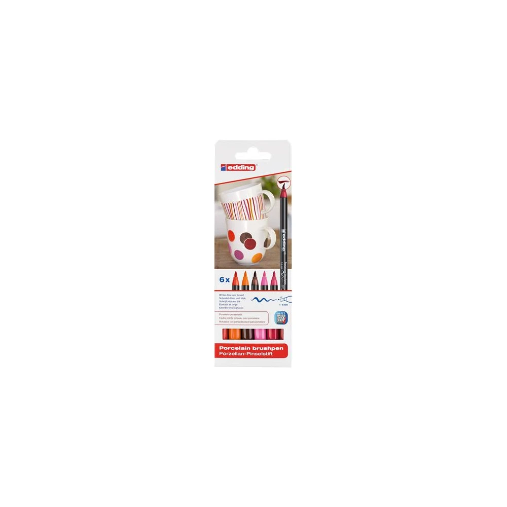 EDDING 4200 Warm color Ecsetirón stock porcelánra 6 different color