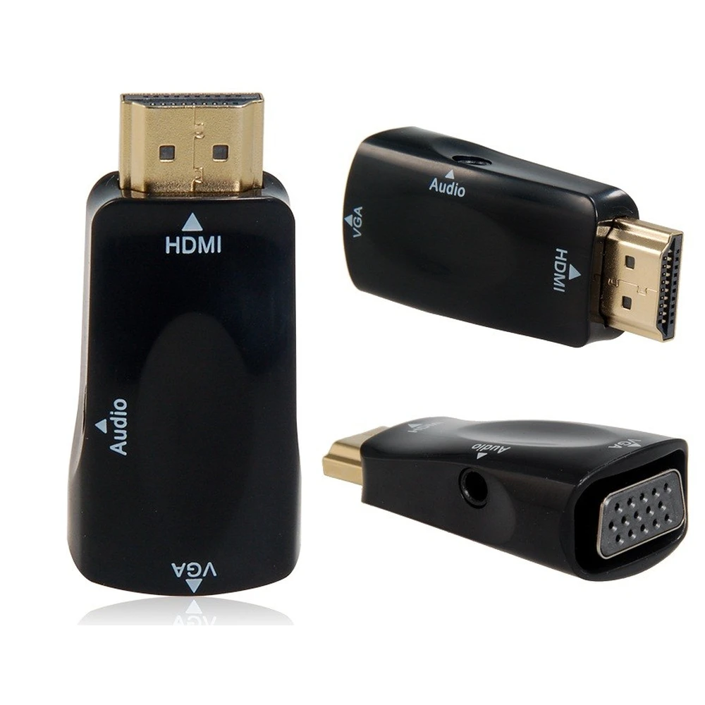 PREMIUMCORD HDMI VGA/D-Sub + Jack Átalakító Fekete 5cm khcon-17