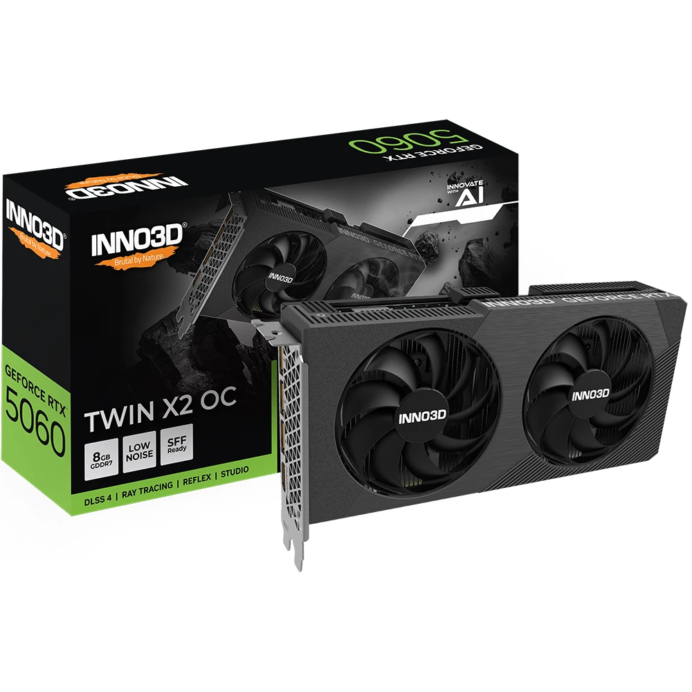 INNO3D N50602-08D7X-195071N TWIN X2 OC V2 GeForce RTX 5060 8GB GDDR7 DLSS4