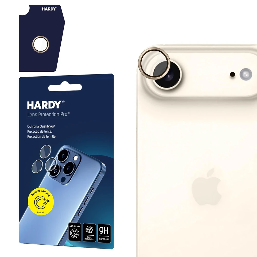 3MK Hardy Lens Protection Pro Camera lens shield iPhone Air titanium gold