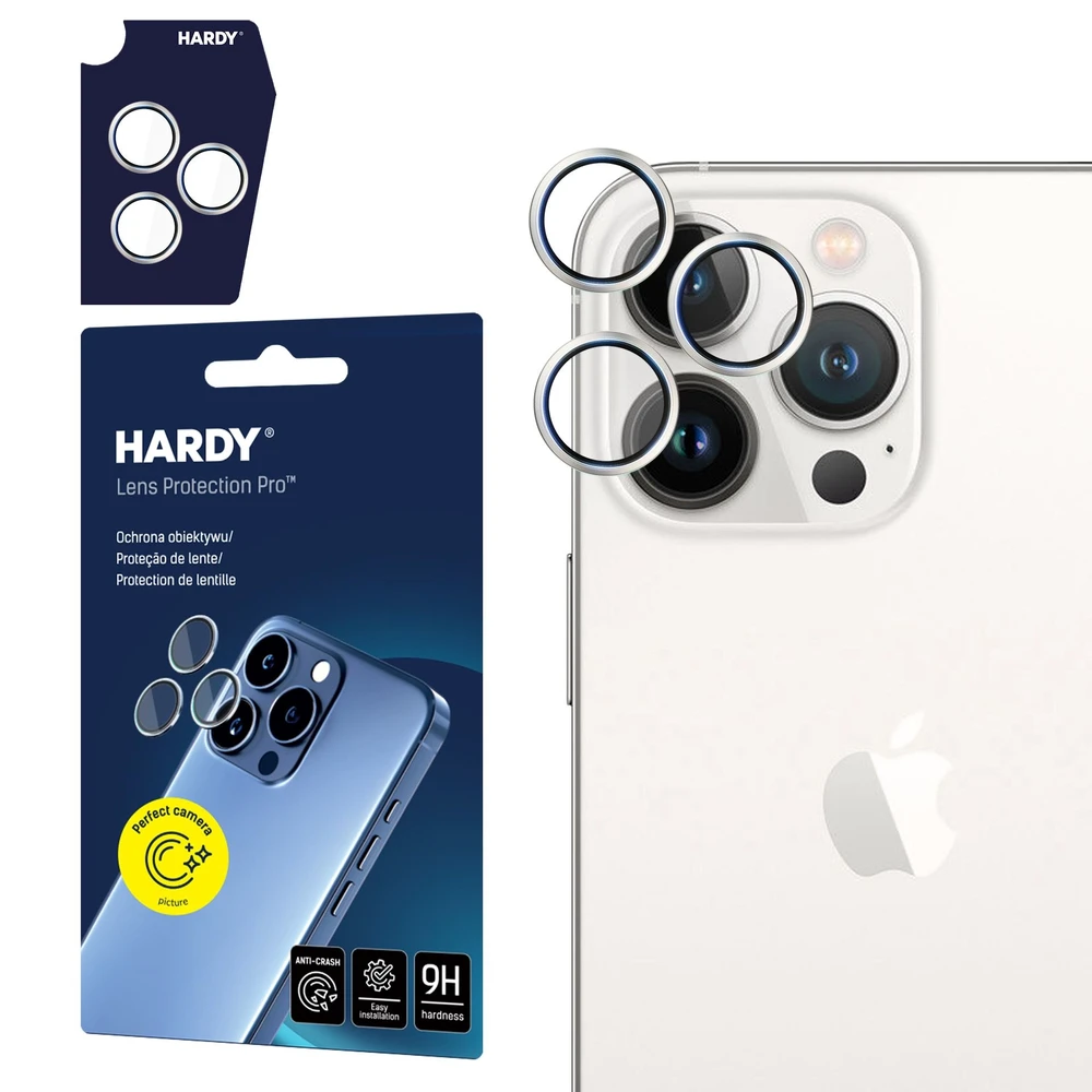 3MK Hardy Lens Protection Pro Camera lens shield iPhone 14 Pro/14 Pro Max silver