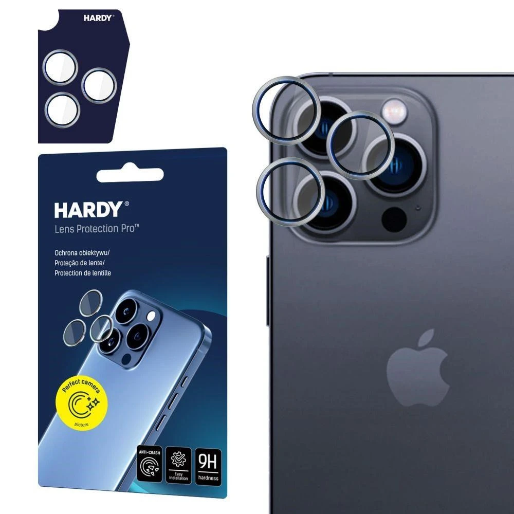 3MK Hardy Lens Protection Pro Camera lens shield iPhone 16 Pro/16 Pro Max titanium silver