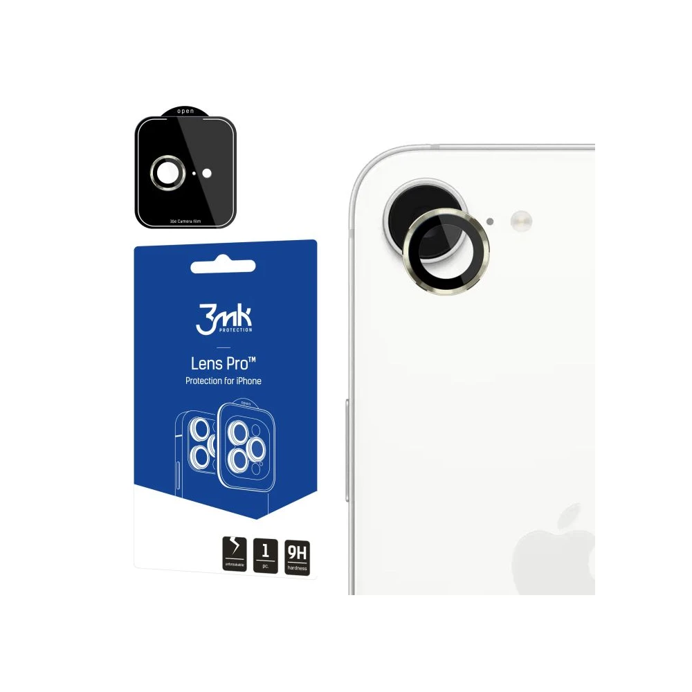 3MK Lens Pro Camera lens shield iPhone 16e gold