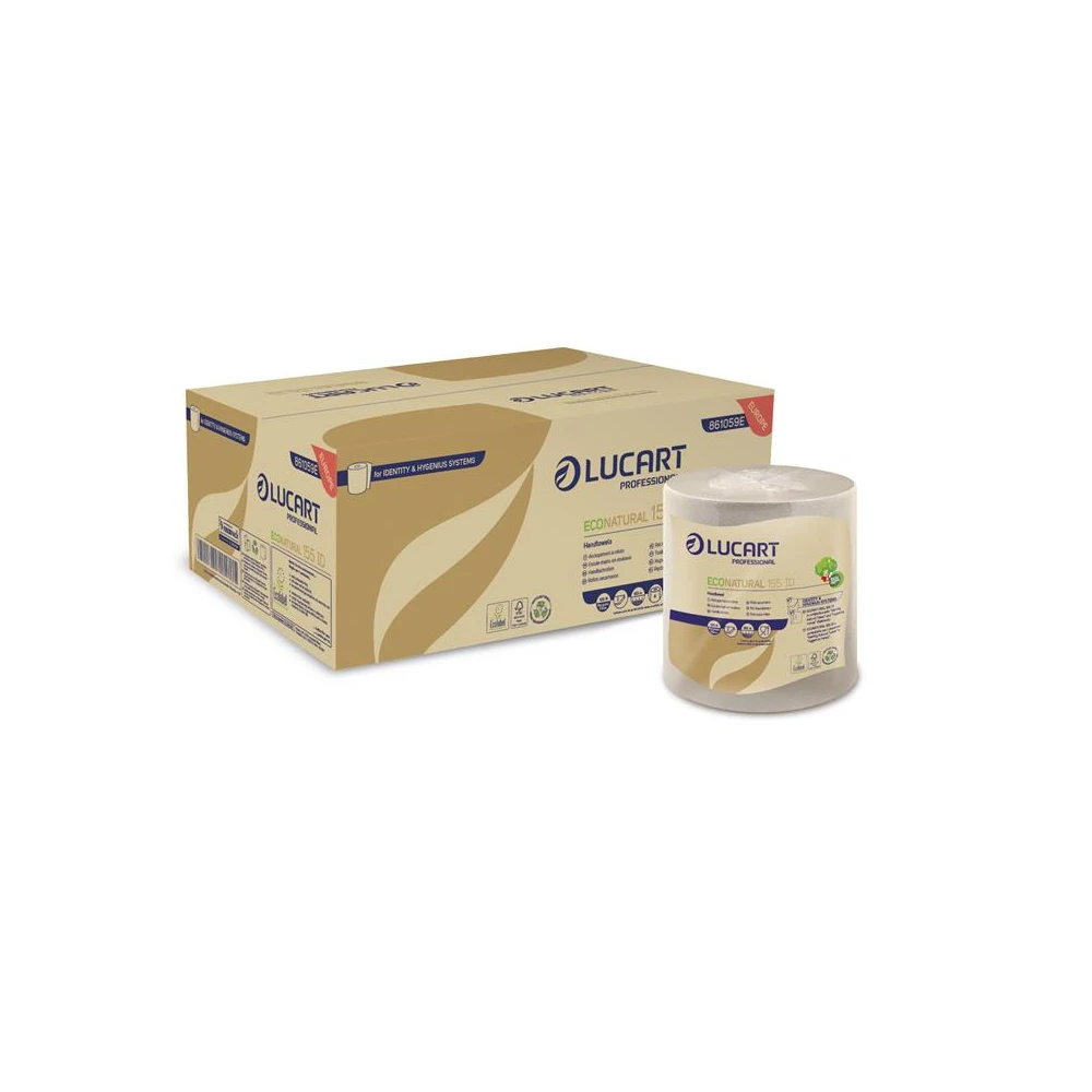 LUCART Kéztörlő tekercsek 2 rétegű Eco Natural 155 ID havanna barna