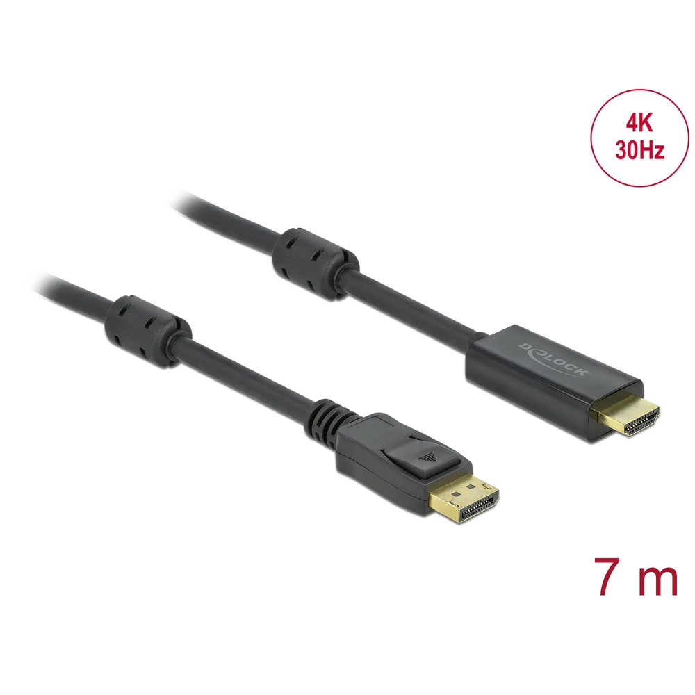 DELOCK Passzív DisplayPort 1.2 - HDMI kábel 4K 30 Hz 7 méter hosszú