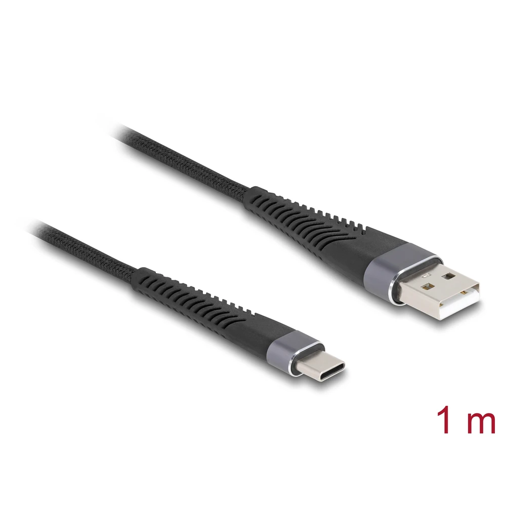 DELOCK USB 2.0 kabel A-vrsta USB apa - USB Type-C apa meghosszabbított hajlítás zaštita 1 m