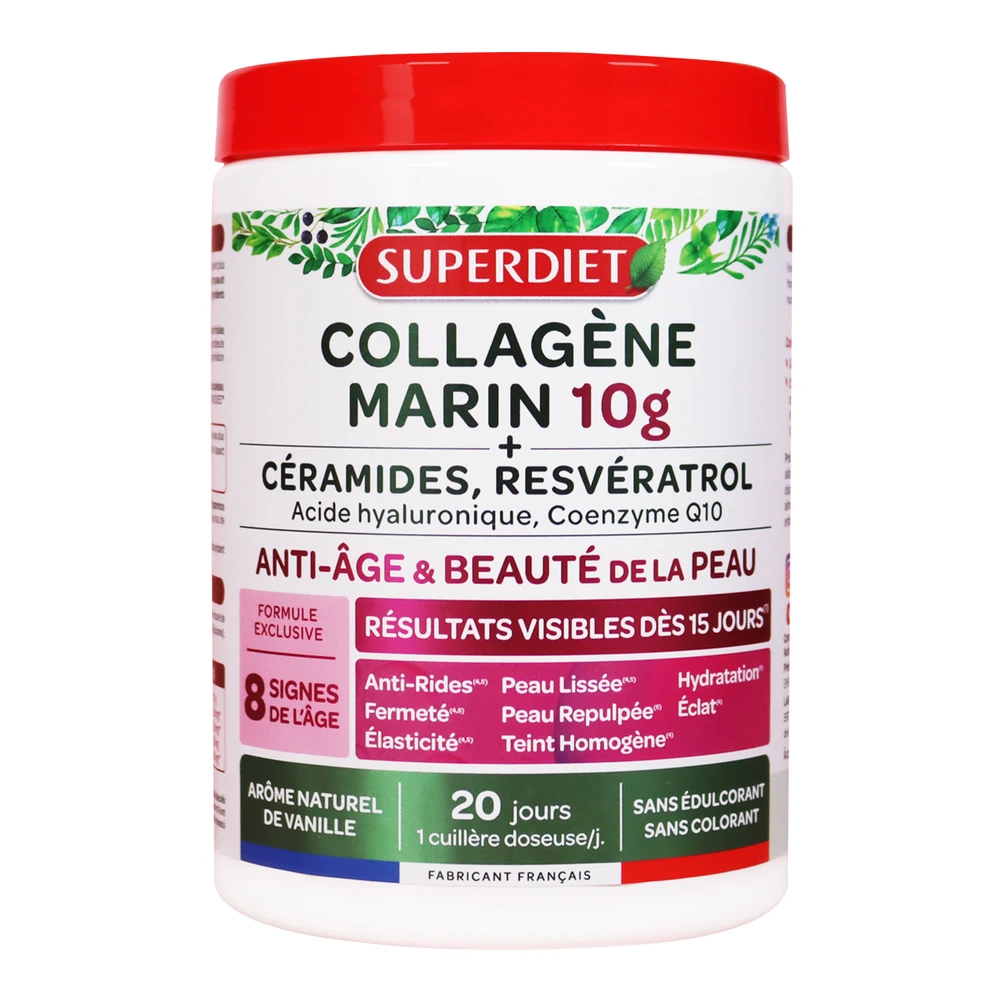 Superdiet kollagénpor+hialuronsav+koenzimq10+ ceramidok 210g