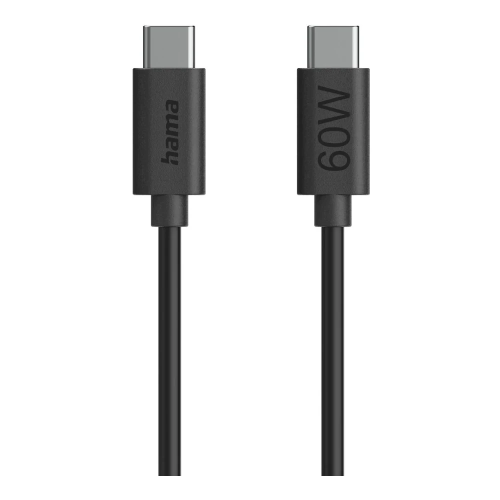 HAMA USB 2.0 Type C Töltő/adat Fekete 1.2m 00086446