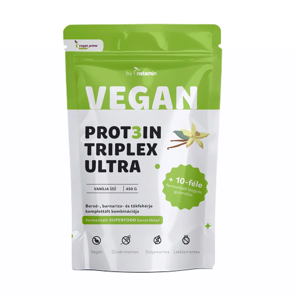NETAMIN Vegan prot3in triplex ultra fehérjepor vanilla 450g