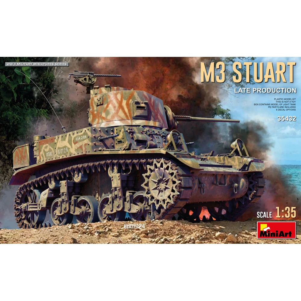 MINIART 1/35 M3 Stuart easy tank model later variant