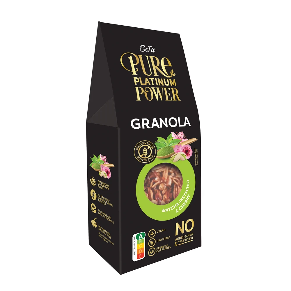 Pure Platinum Power granola Glutenfree matcha-pisztácia-cseresznyés 225 g