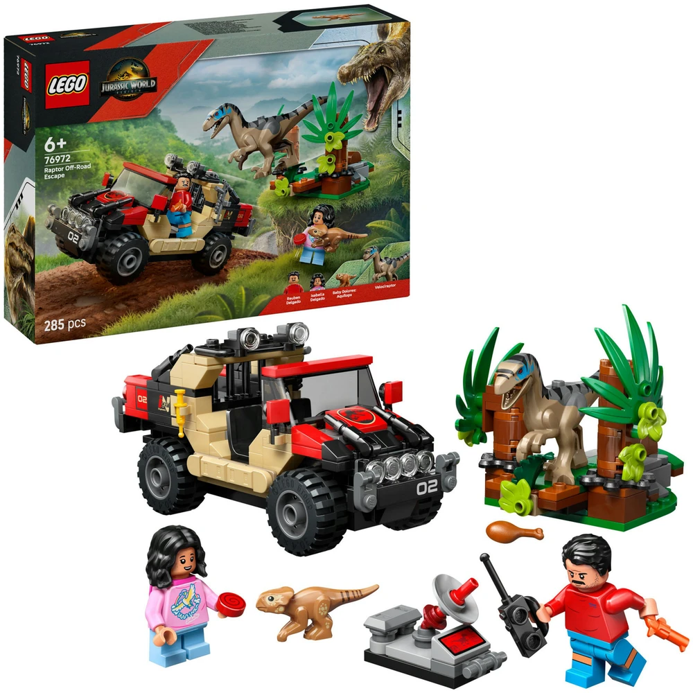 LEGO 76972 Jurassic World Raptor: Terepjárós persecuție