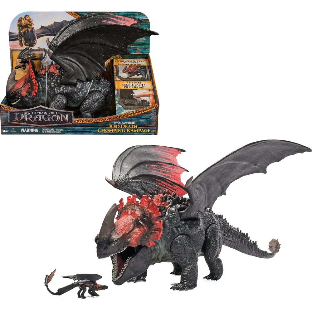 SPIN MASTER How to Train Your Dragon - Red Death sárkányfigura és mini Fogatlan 6072650