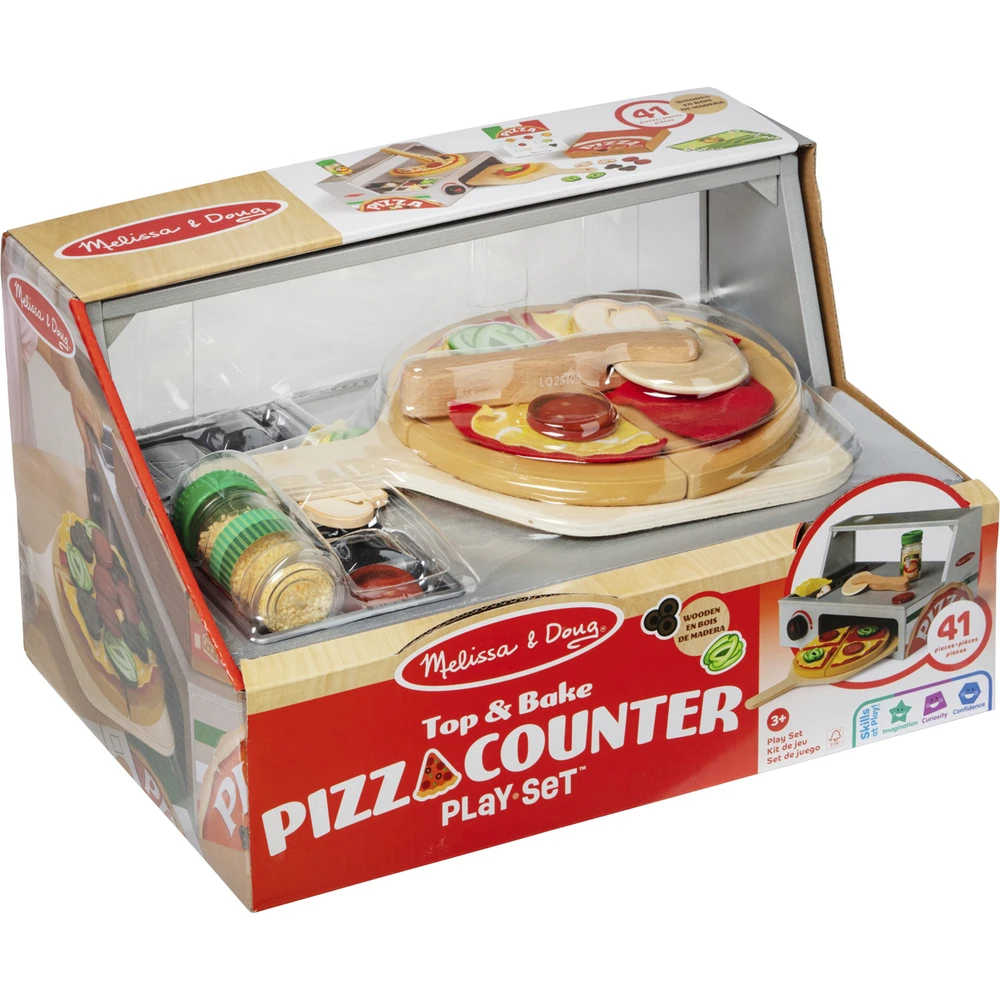 MELISSA AND DOUG Top & Bake Pizza Pult - Fa játékkonyha 6074890