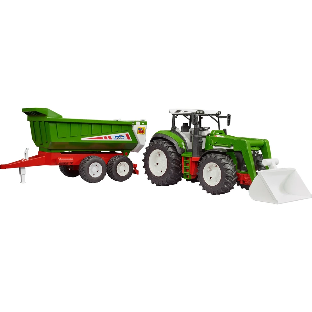 BRUDER Roadmax tractor frontrakodóval and billenhető trailer 03452