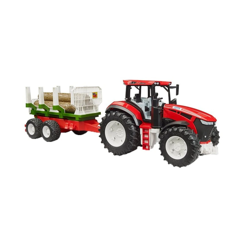 BRUDER ROADMAX tractor trailer and 3 fatörzzsel 03453