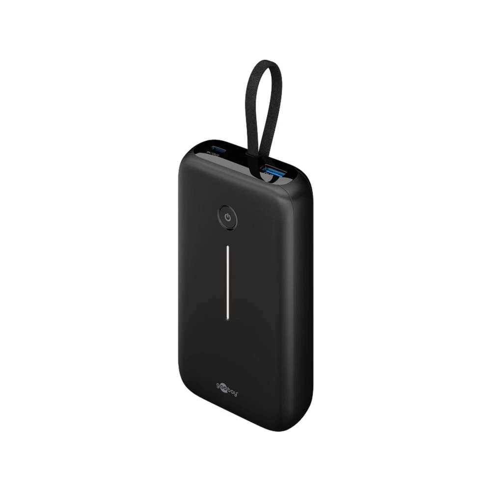 GOOBAY Powerbank 20.000 mAh integrisan USB-C sa kabelom 30W crno