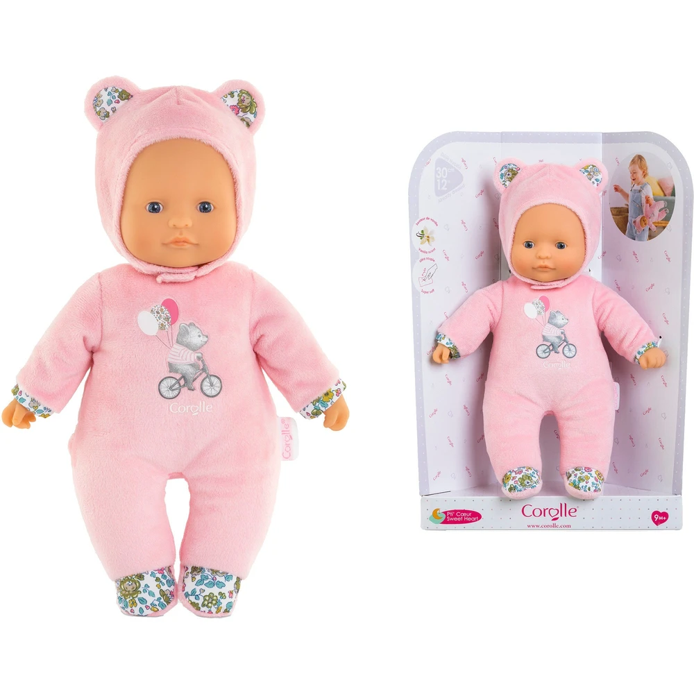 COROLLE Mon Doudou Sweetheart pink teddy bear baba 9000100700