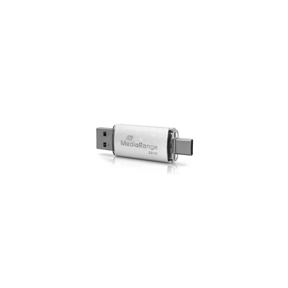 MEDIARANGE MR936 32GB USB 3.2 Gen 1 + USB 3.2 Gen 1 Type C Ezüst