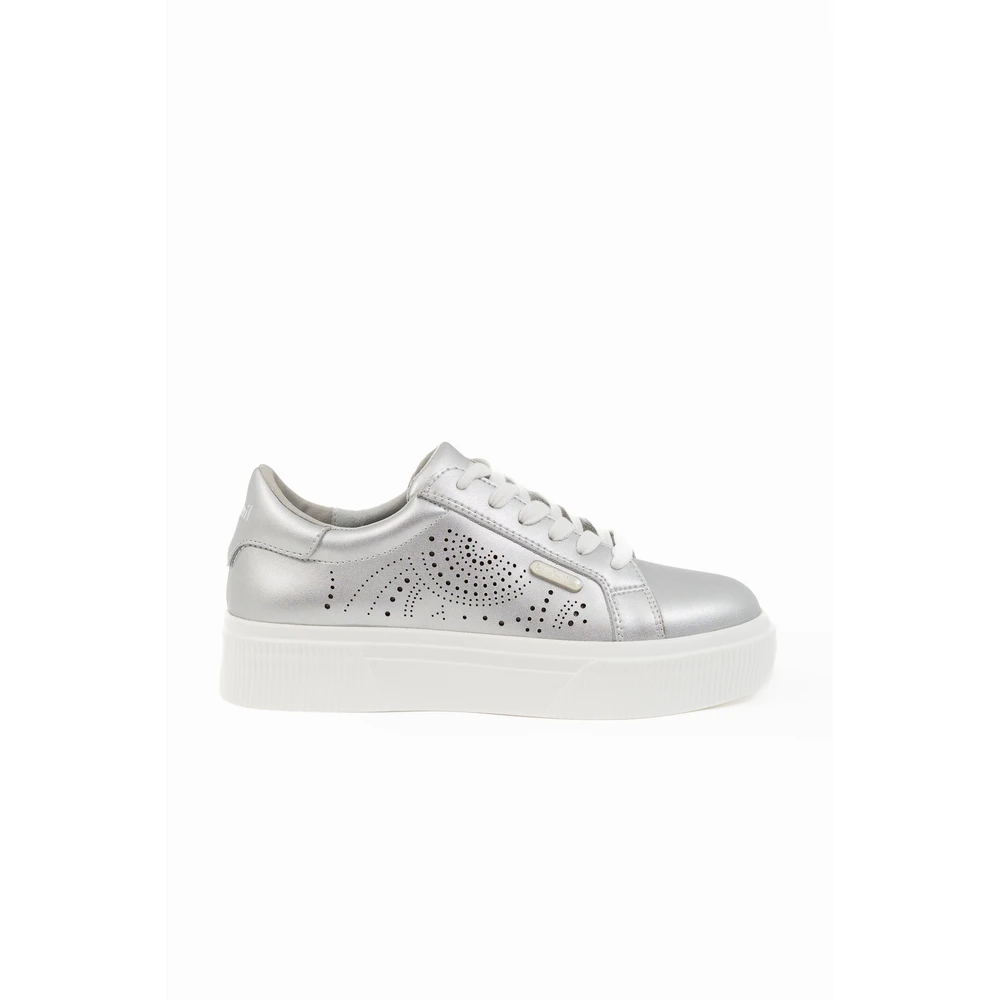 BUDMIL Female sneaker Skin depressed design silver