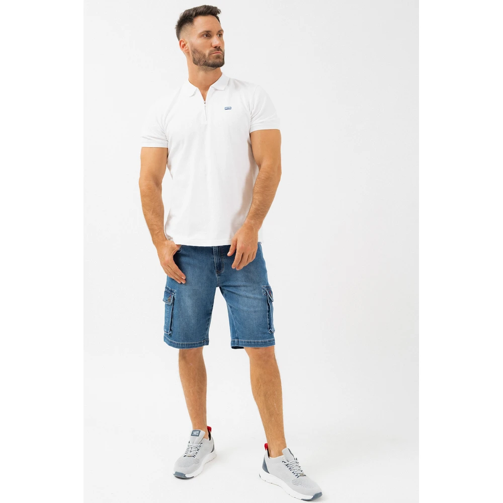 BUDMIL Man farmer bermuda oldalzsebes L blue