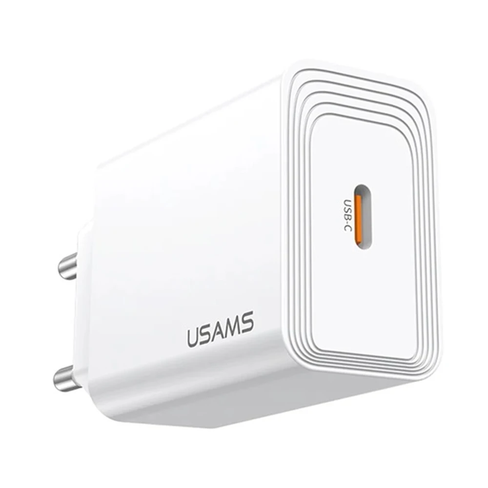 USAMS T69 mrežni punjač Type-C podloška 30W PD bijela