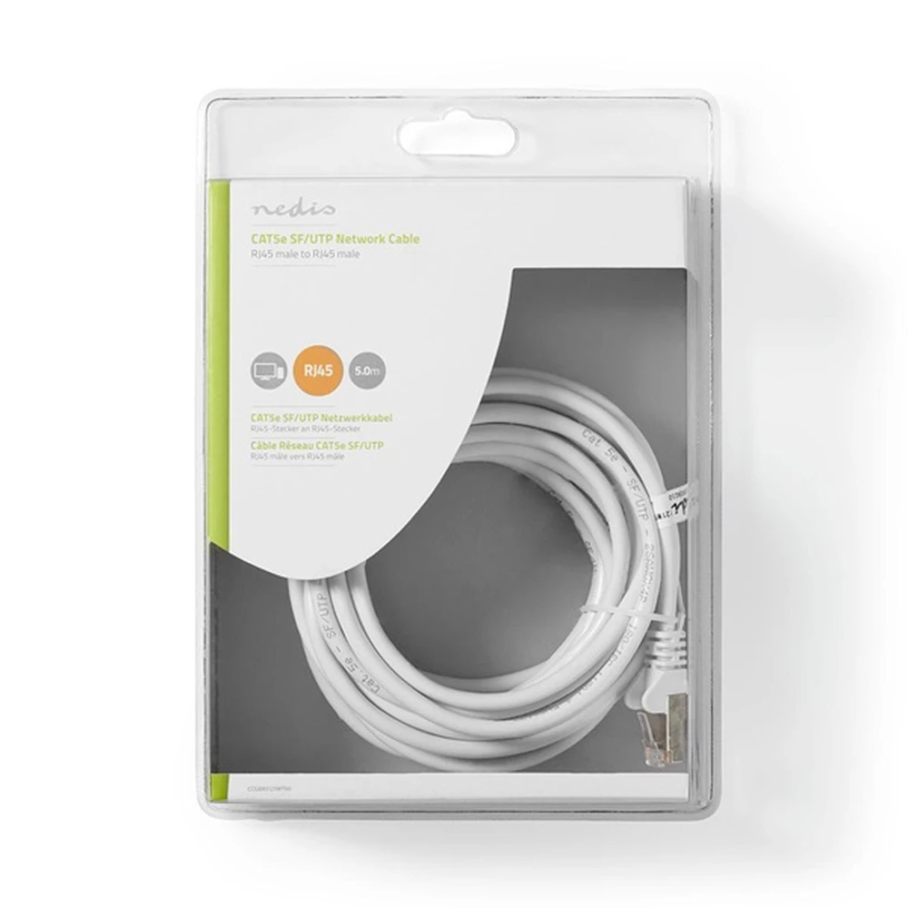 NEDIS SF/UTP Cat5e patch kabel RJ45 10/100/1000 Mbit/s 5m CCGB85121WT50