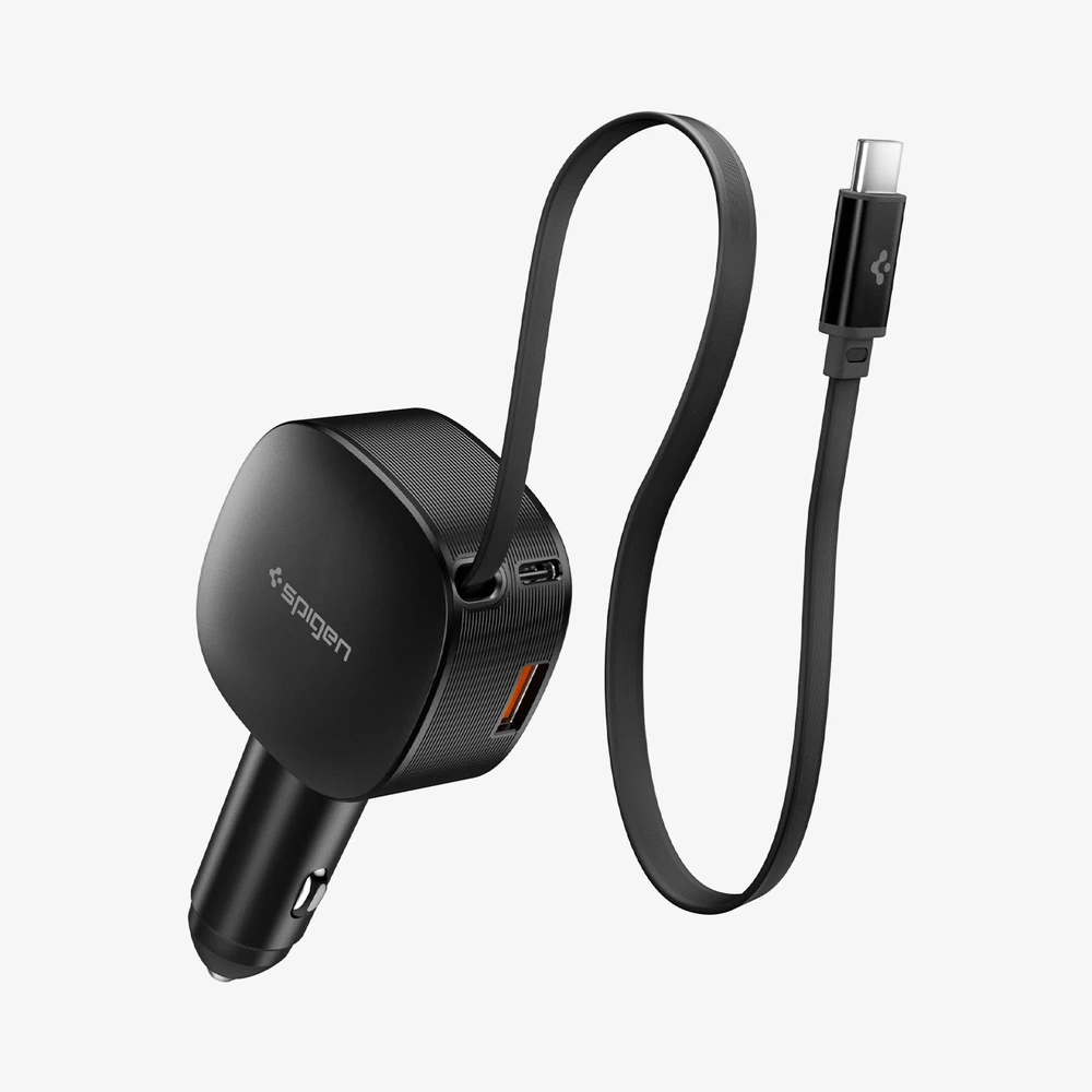 SPIGEN ESSENTIAL EV603BT autós töltő USB+Type-C aljzat 60W fekete ACP10515