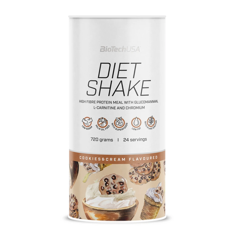 BIOTECH USA Diet Shake Fehérje italpor 720g Cookies & Cream 100758