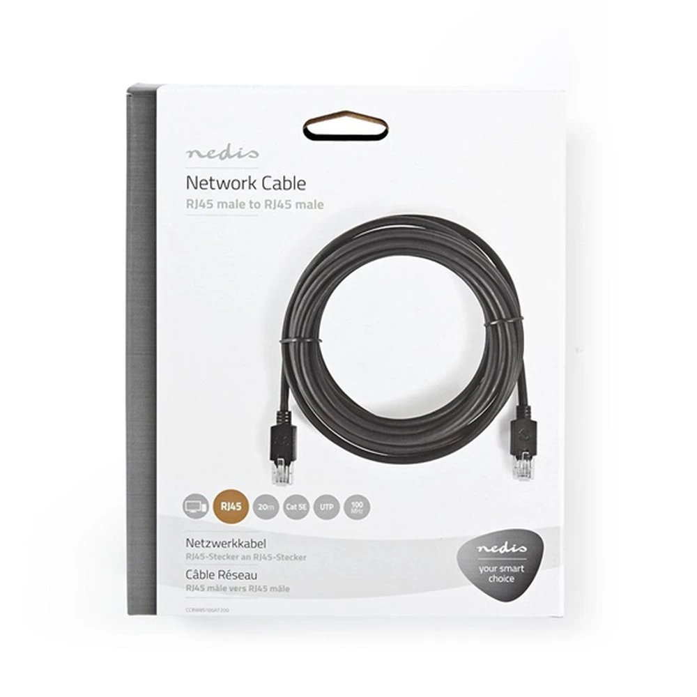 NEDIS UTP CAT5E Patch Crno 20m CCBW85100AT200
