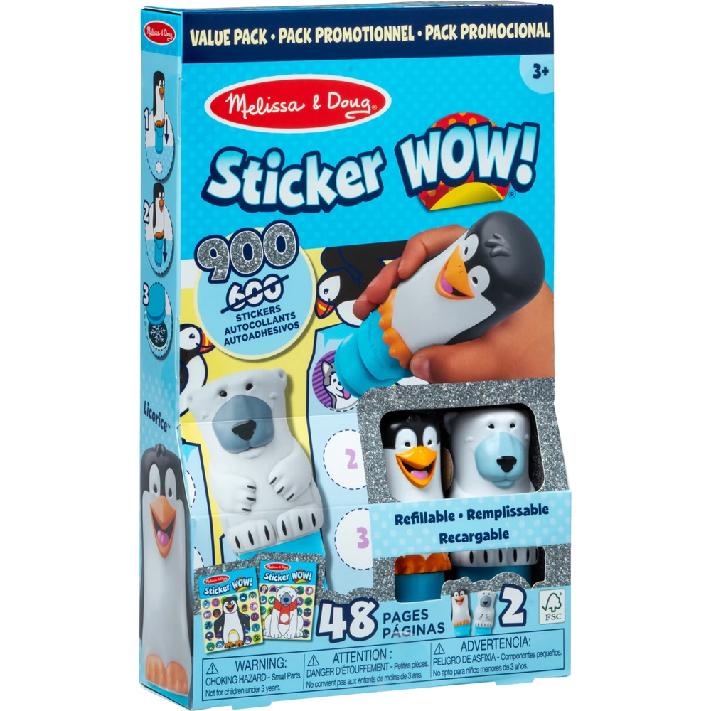 SPIN MASTER Melissa & Doug Sticker WOW! sticker bélyegző stock 2 pieces winter 6074659