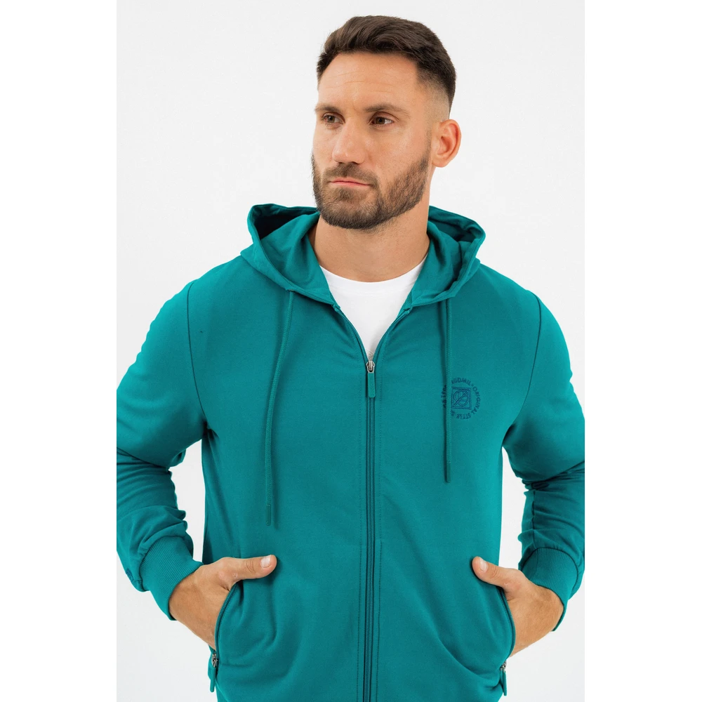 BUDMIL Hooded szabadidőfelső Man XL turquoise green