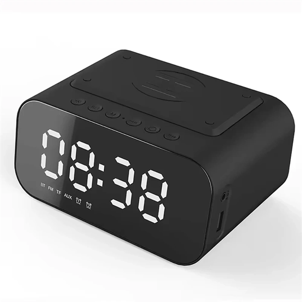 IRIS 15W Qi vezeték nélküli töltős digitális ébresztőóra hangvezérléssel DC-100-BF-QI IRIS DC-100-BF-QI