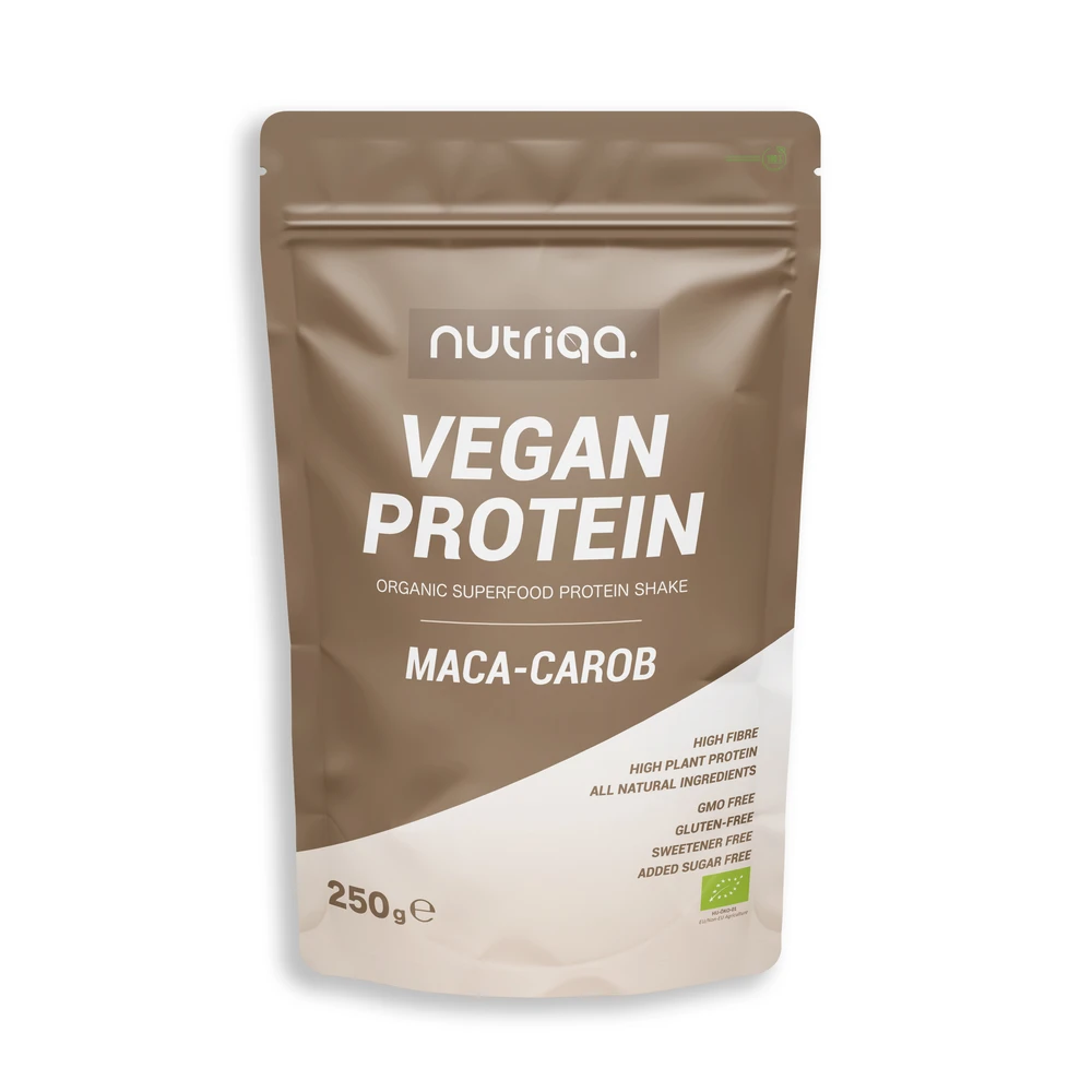 NUTRIQA Bio vegán maca-karob protein shake 250 g 100938