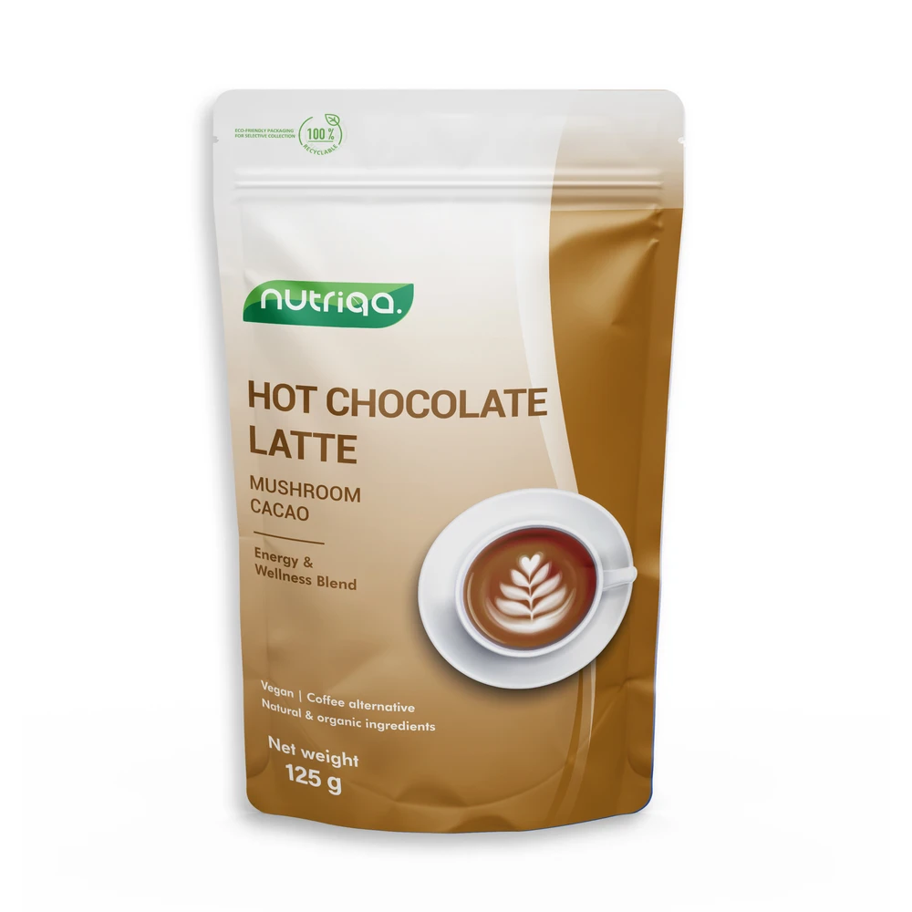 NUTRIQA Bio coffein free vegán gomba-kakaó latte 125g 100945