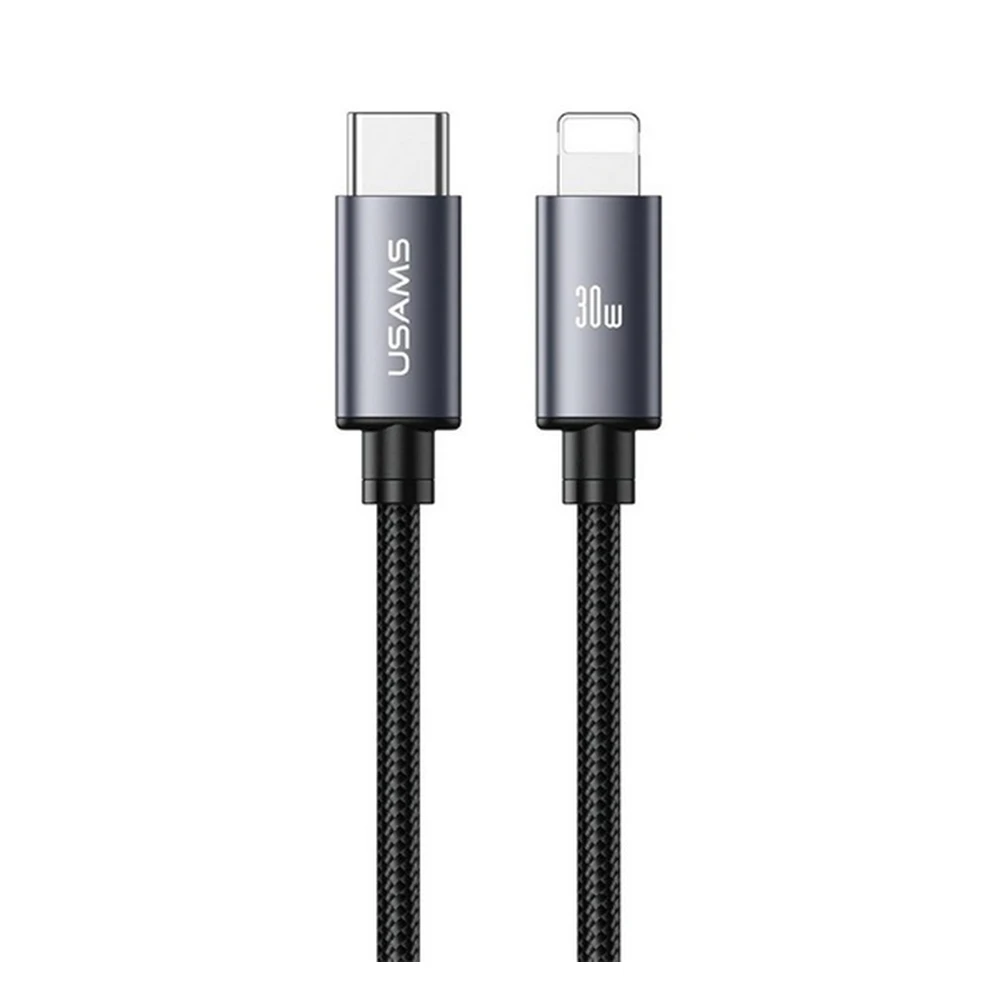 USAMS U91 adatkábel Type-C - Lightning 30W PD gyorstöltő 100cm Sötétszürke SJ770USB01