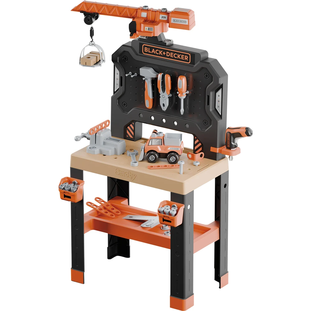 SMOBY Black+Decker darukrános munkapad gyerek szerszámkészlet 7600360741