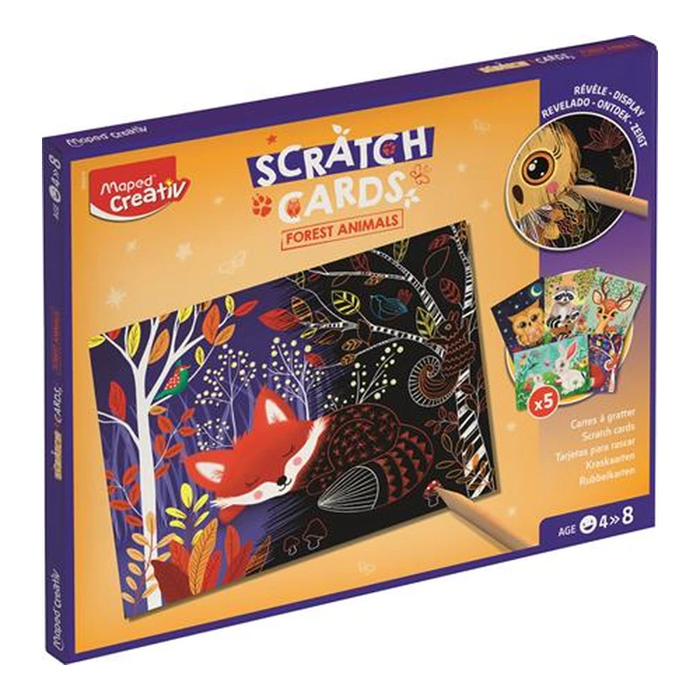 MAPED CREATIV Scratch Cards képkarcoló stock woodland animals IMAC906914