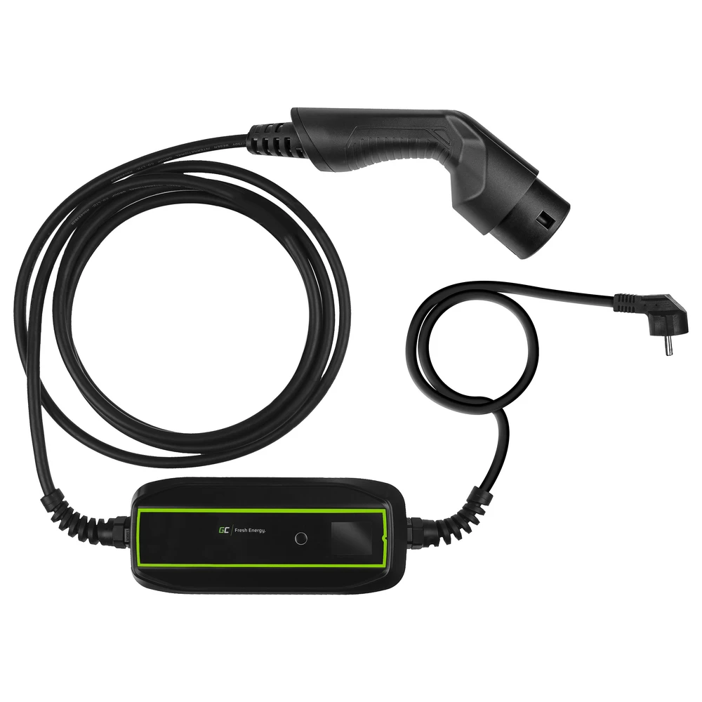 GREENCELL Electronic car portable charger Schuko Typ 2 3.6KW 6.5m Black EV16