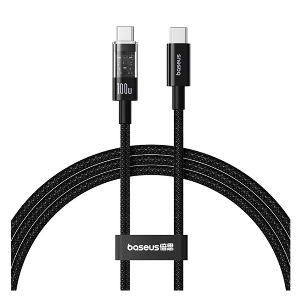 BASEUS GEM data kabel Type-C - Type-C 100W PD brzi punjač vezica 200cm Crno P10373000111-01