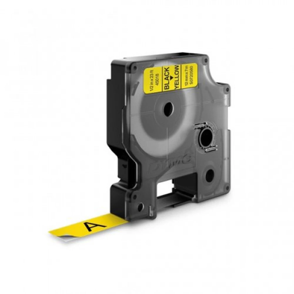 DYMO D1 45018 casette 12mm x 7m yellow-black (aftermarket) 45018FU
