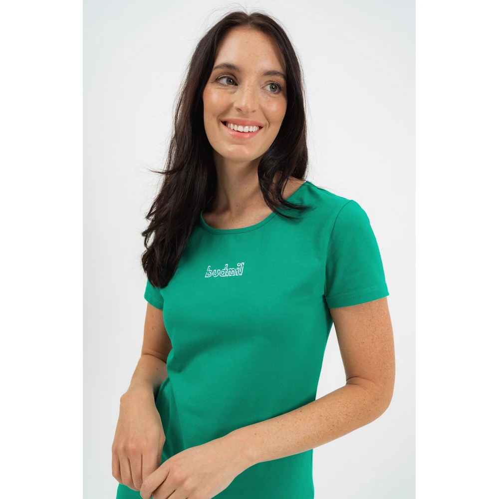 BUDMIL Nyomott pattern polo Female M green